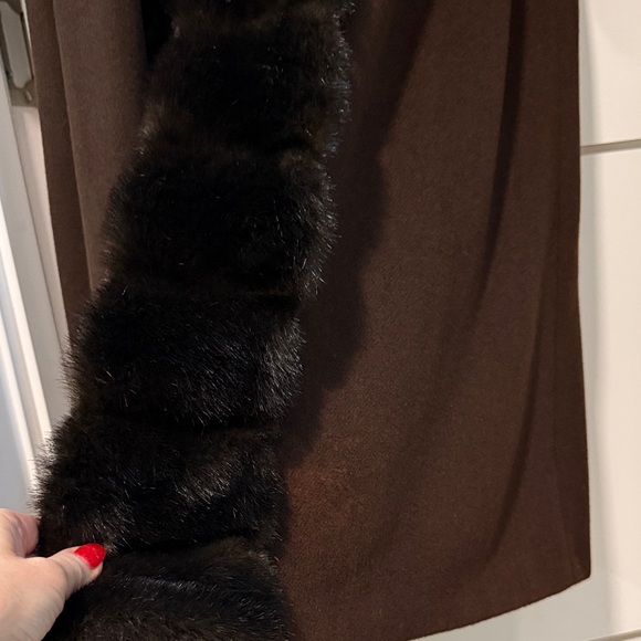 ALORNA VINTAGE BROWN WOOL FUR COAT JACKET SIZE L (would fit XL) - Picture 15 of 16